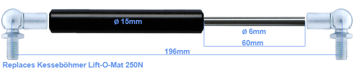 Replacement For Kessebohmer Lift O Mat 250n Gasspringsshop Co Uk